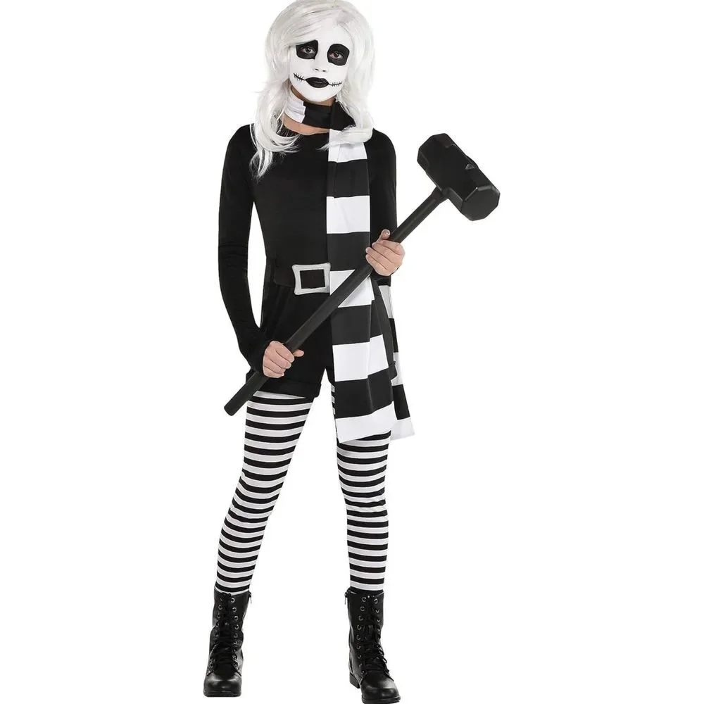 Alice The Psycho Costume Set - Stunning Black & White Polyester Design H-638